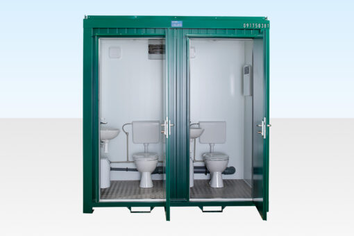 1+1 Double Mains Toilet 2.4m x 1.4m (RAL 6005)